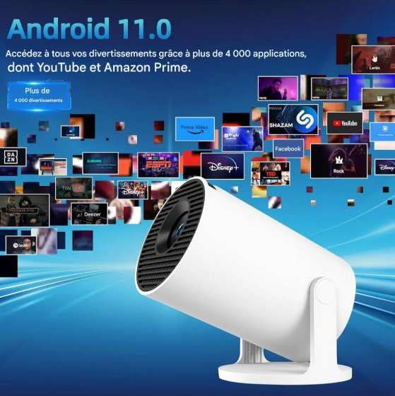 HY300 Smart Projector – Modèle Android, WiFi intégré avec haut-parleur
