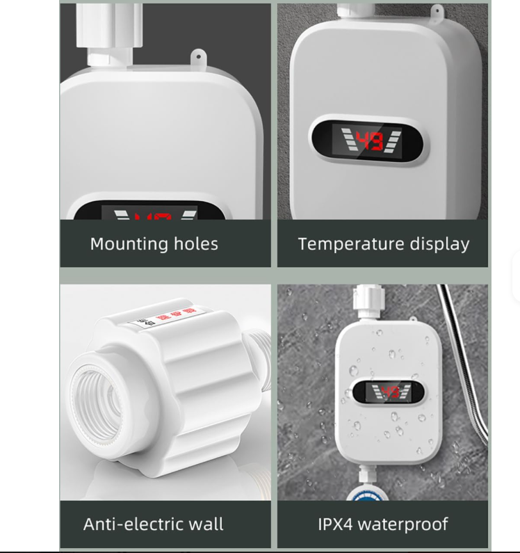 Robinet chauffe-eau instantané avec colonne de douche intégrée