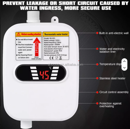 Robinet chauffe-eau instantané avec colonne de douche intégrée