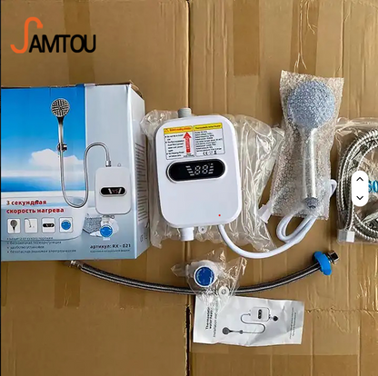 Robinet chauffe-eau instantané avec colonne de douche intégrée