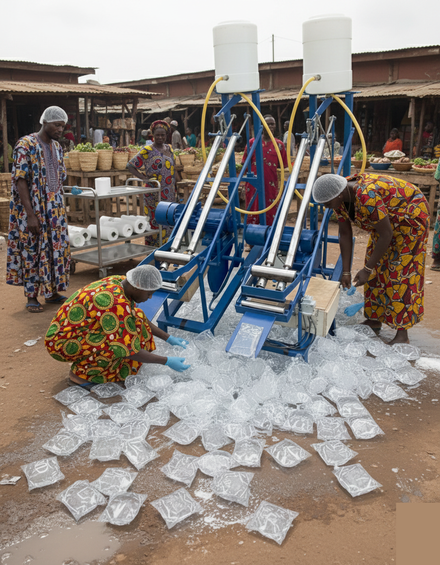 Machine Automatique de Fabrication d’Eau Potable en Sachets à deux Sorties